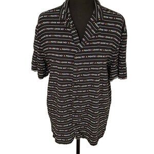 Divided By H&M Lover Not A Fighter Men’s Button Up S/S Shirt
